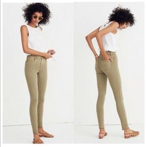 Madewell 9" High-Rise Skinny Jeans, green Size 27